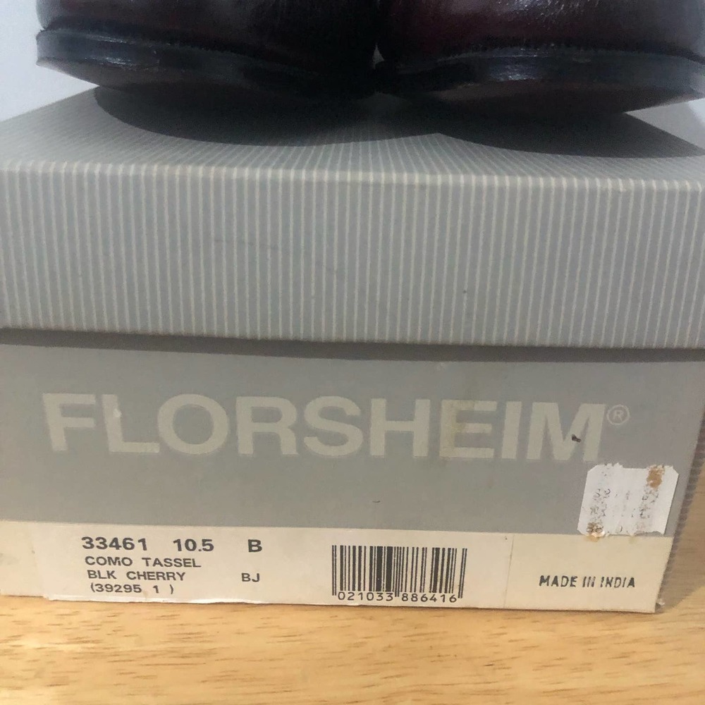 Florsheim Black Cherry Moc Toe Dress Loafer with Tassels | Men's Size 10.5B - Picture 7 of 7